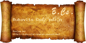 Bukovits Csépán névjegykártya